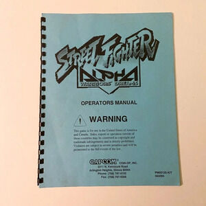 Vintage 1995 Street Fighter  Alpha Warriors Dream Capcom Arcade Game Manual